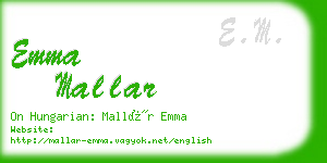 emma mallar business card